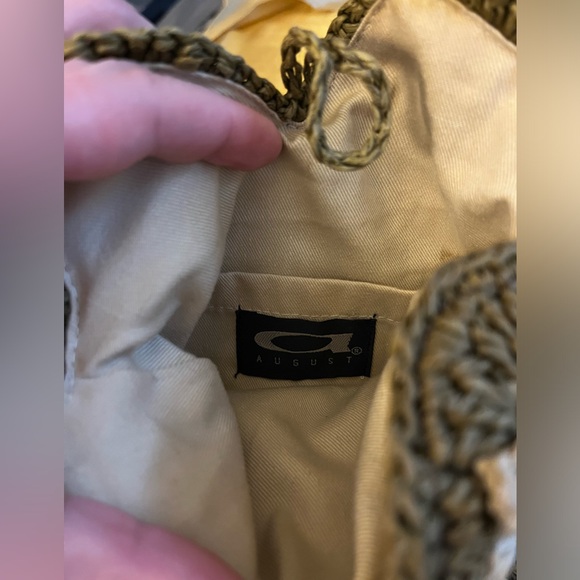 August Brand Crochet Knit Woven Flower Daisy Crossbody Beach Bag Purse Vintage - Picture 5 of 7